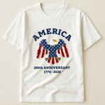 Patchwork Style USA Bald Eagles Print - Shirt