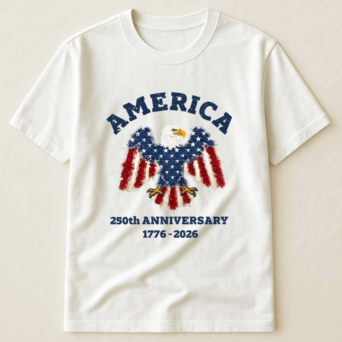 Patchwork Style USA Bald Eagles Print - Shirt