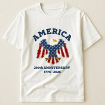 Patchwork Style USA Bald Eagles Print - Shirt