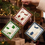 Family Long Distance Love Postage Stamp - Personalized Ornament 1