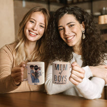 Mom Of Boys Outnumbered - Personalized Mug