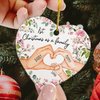 1st Christmas As A Family  - Personalized Heart Shaped Ceramic Ornament