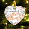 1st Christmas As A Family  - Personalized Heart Shaped Ceramic Ornament