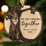 1st Christmas As Mr & Mrs Christmas Couple Gifts 2 Layers Ornament - Personalized Ornament