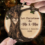 1st Christmas As Mr & Mrs Christmas Couple Gifts 2 Layers Ornament - Personalized Ornament