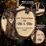 1st Christmas As Mr & Mrs Christmas Couple Gifts 2 Layers Ornament - Personalized Ornament