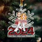 2026 Snow Flake Our First Christmas Together - Personalized Acrylic Ornament