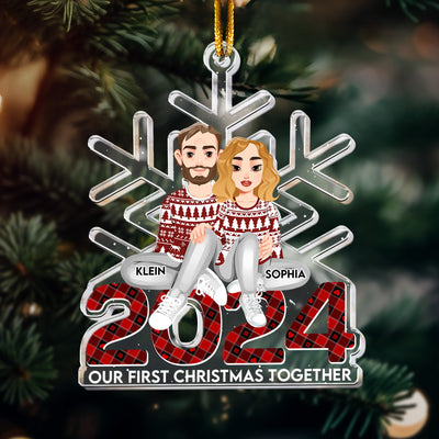 2026 Snow Flake Our First Christmas Together - Personalized Acrylic Ornament
