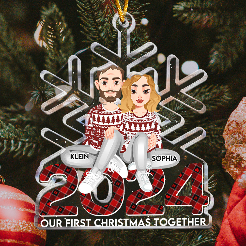 2024 Snow Flake Our First Christmas Together - Personalized Acrylic Ornament