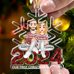 2026 Snow Flake Our First Christmas Together - Personalized Acrylic Ornament
