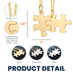 Custom Name Friendship Gifts, Gift For Her - Personalized Engraved Puzzle Necklace