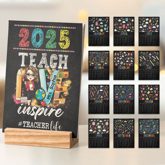 Teacher Life - Personalized Easel Calendar