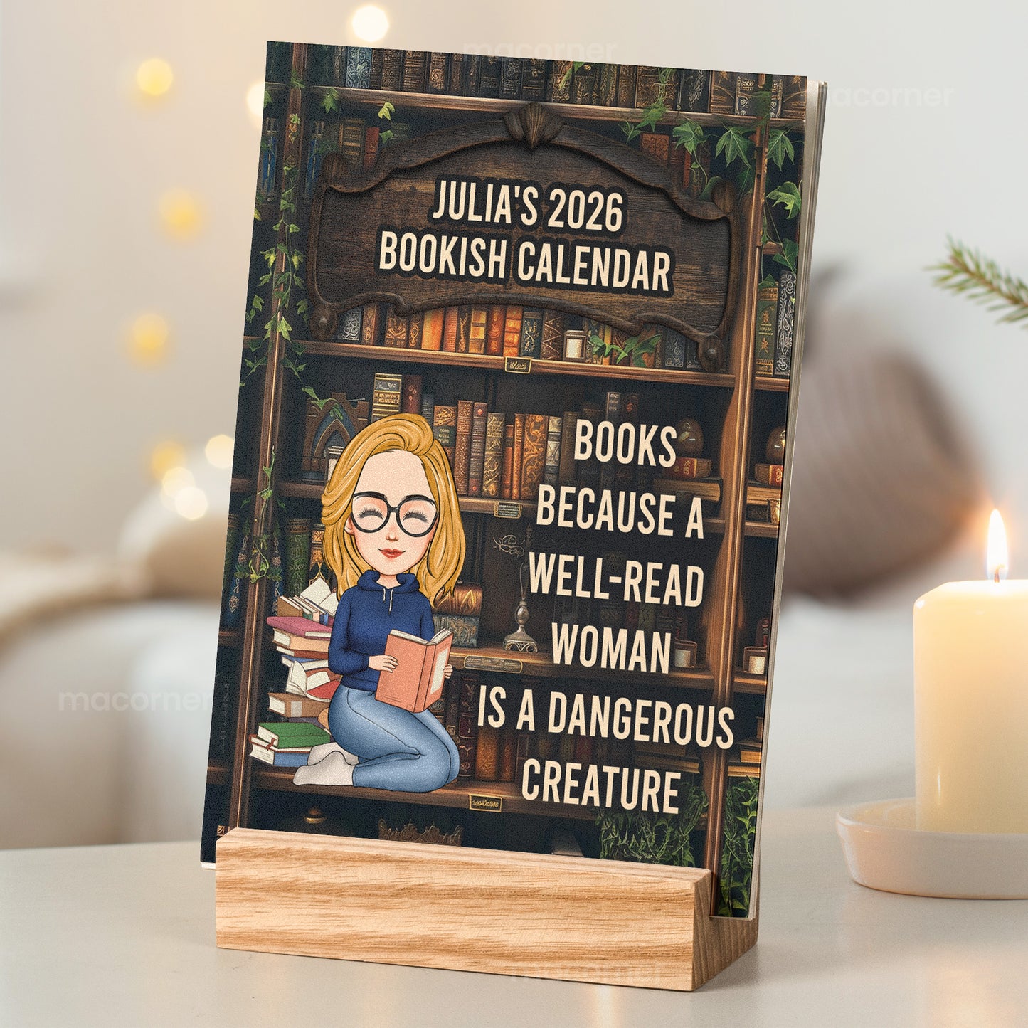 2026 Bookish Calendar - Personalized Easel Calendar