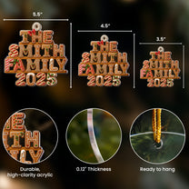 2025 Custom Family Name Gingerbread Letters - Personalized Acrylic Ornament