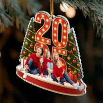 2025 Custom Photo Christmas Bulk Gifts For Family, Friends - Personalized Acrylic Photo Ornament
