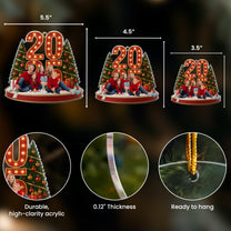 2025 Custom Photo Christmas Bulk Gifts For Family, Friends - Personalized Acrylic Photo Ornament