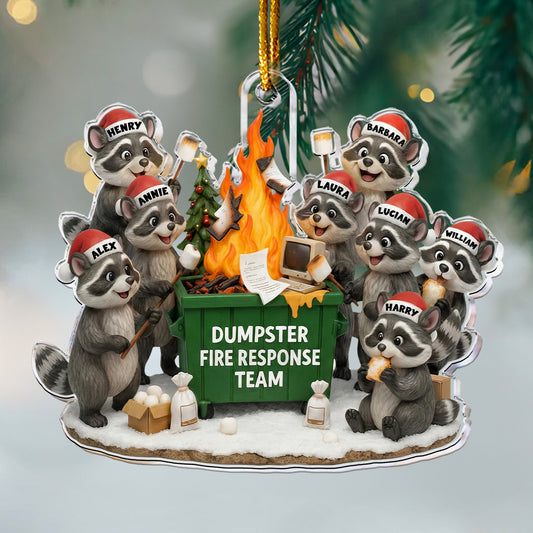 2025 Dumpster On Fire Response Team - Funny Exchange Gift For Coworker Team - Personalized Acrylic Ornament