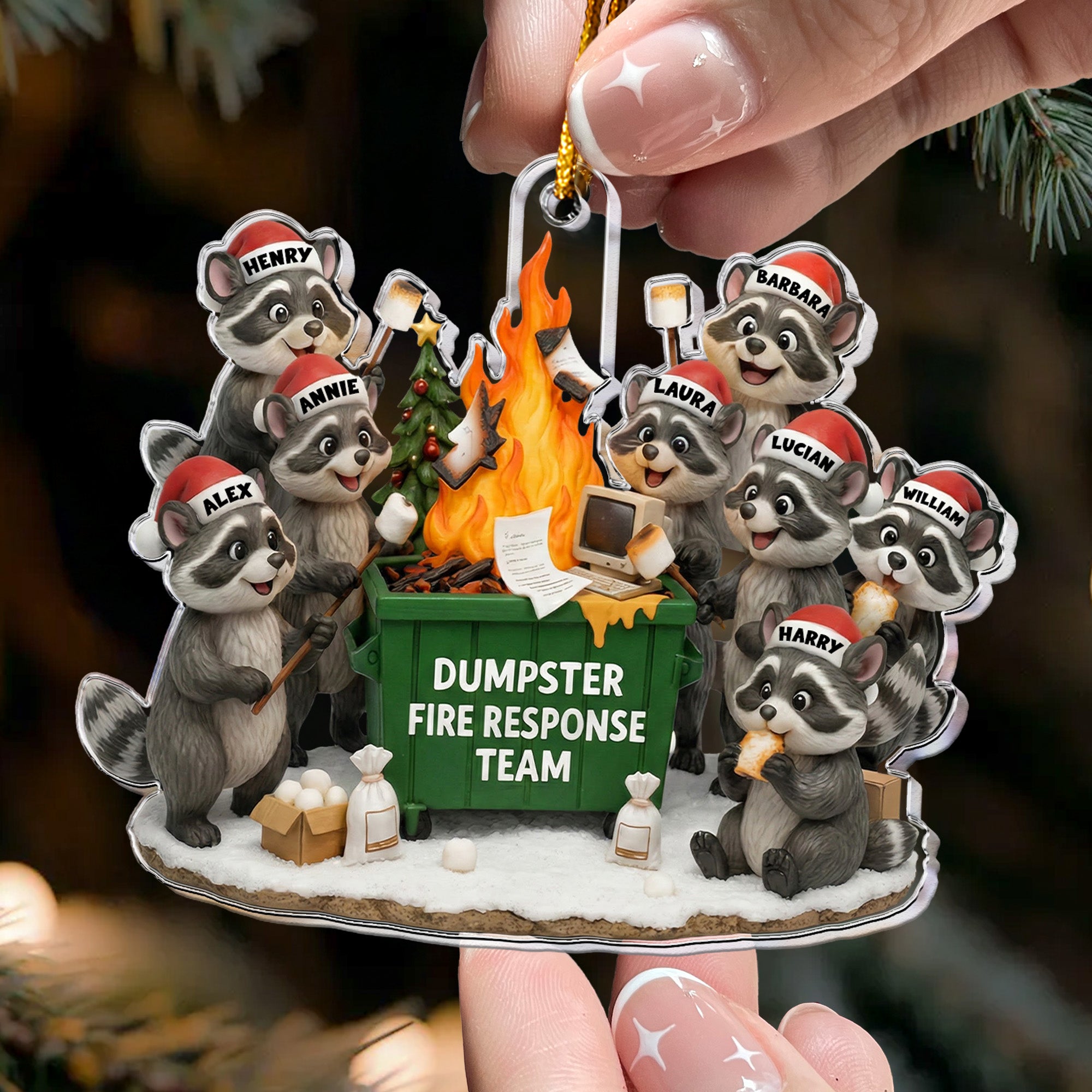 2025 Dumpster On Fire Response Team - Funny Exchange Gift For Coworker Team - Personalized Acrylic Ornament