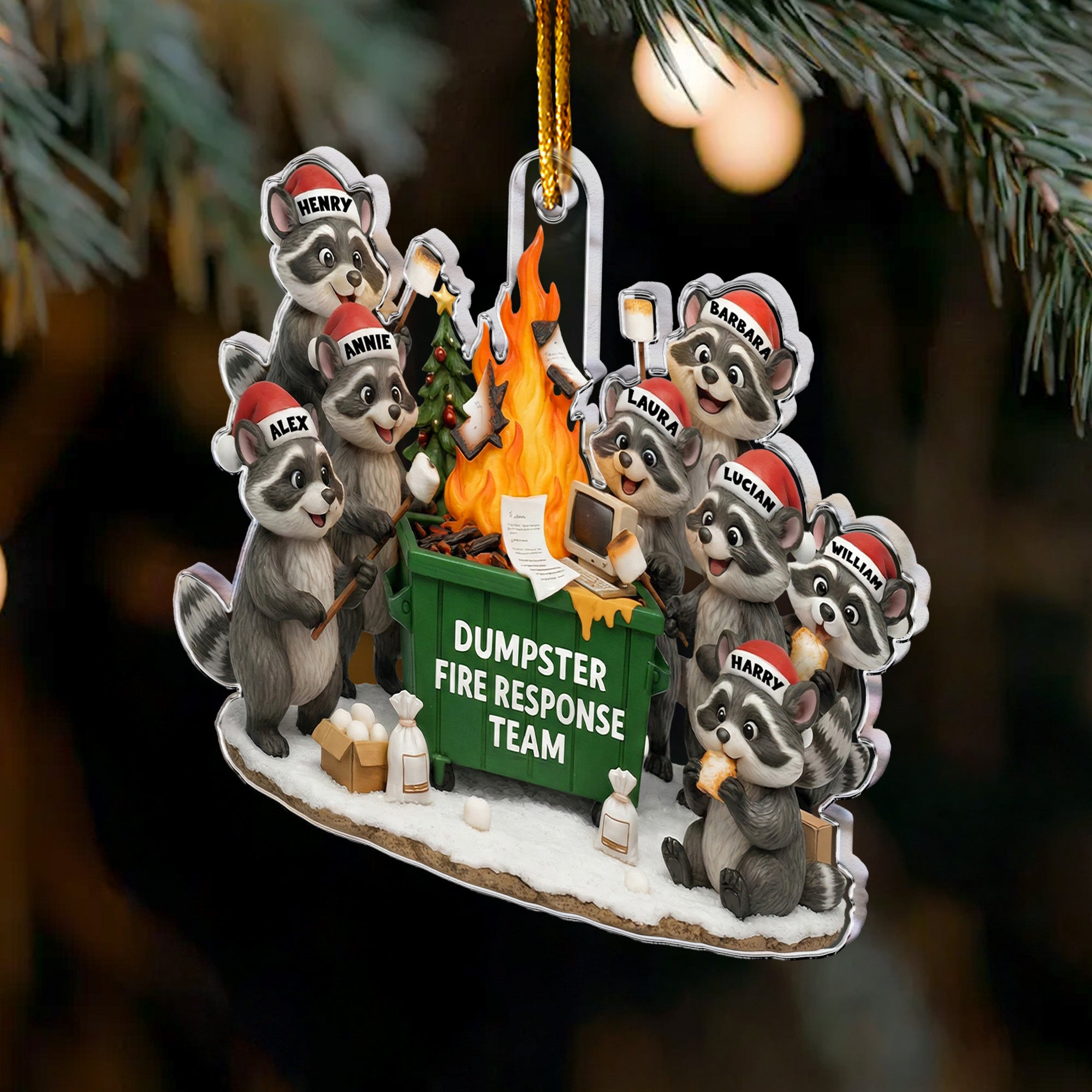 2025 Dumpster On Fire Response Team - Funny Exchange Gift For Coworker Team - Personalized Acrylic Ornament
