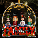 2026 Family, Siblings, Sisters Christmas Gold & Red - Personalized Acrylic Ornament