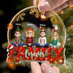 2026 Family, Siblings, Sisters Christmas Gold & Red - Personalized Acrylic Ornament