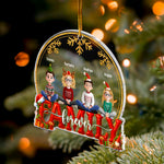 2026 Family, Siblings, Sisters Christmas Gold & Red - Personalized Acrylic Ornament