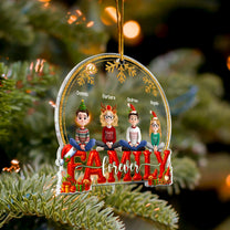 2025 Family, Siblings, Sisters Christmas Gold & Red - Personalized Acrylic Ornament