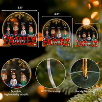 2025 Family, Siblings, Sisters Christmas Gold & Red - Personalized Acrylic Ornament