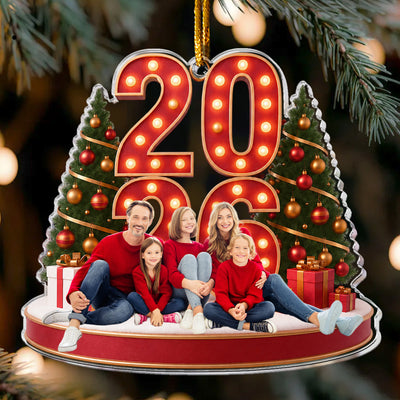2026 Custom Photo Christmas Bulk Gifts For Family, Friends - Personalized Acrylic Photo Ornament