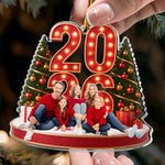 2026 Custom Photo Christmas Bulk Gifts For Family, Friends - Personalized Acrylic Photo Ornament