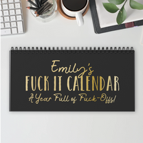 2026 Office Swear Word Funny Gag Gifts For Coworkers, Men, Women - Personalized Standing Desk Calendar 2026