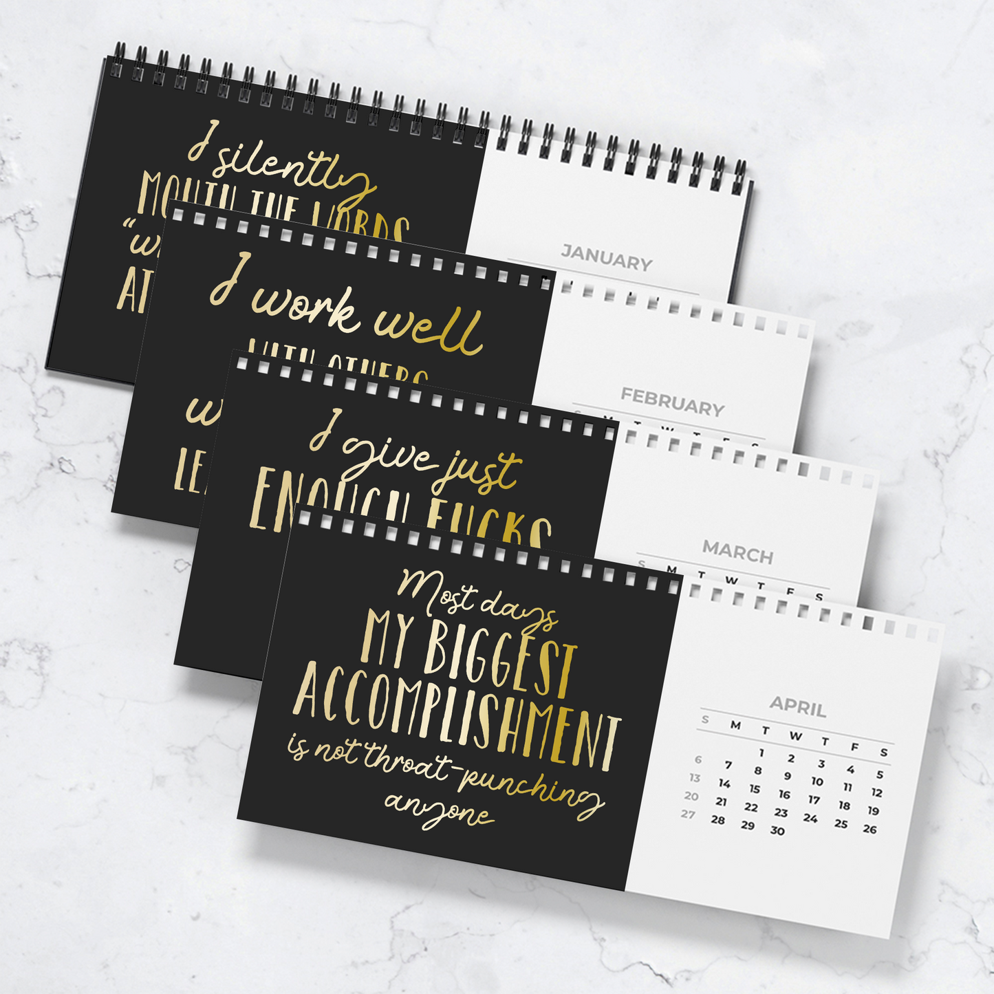 2026 Office Swear Word Funny Gag Gifts For Coworkers, Men, Women - Personalized Standing Desk Calendar 2026