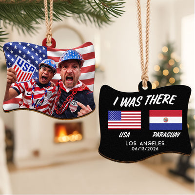 2026 Custom Photo Soccer Match Gift For Soccer Lovers, Fans Team - Flag Shape - Personalized Ornament