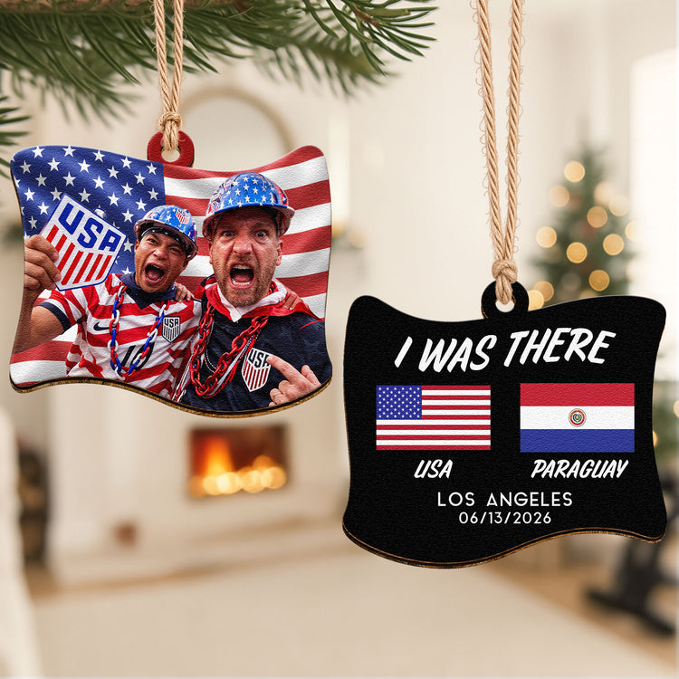 2026 Custom Photo Soccer Match Gift For Soccer Lovers, Fans Team - Flag Shape - Personalized Ornament 1