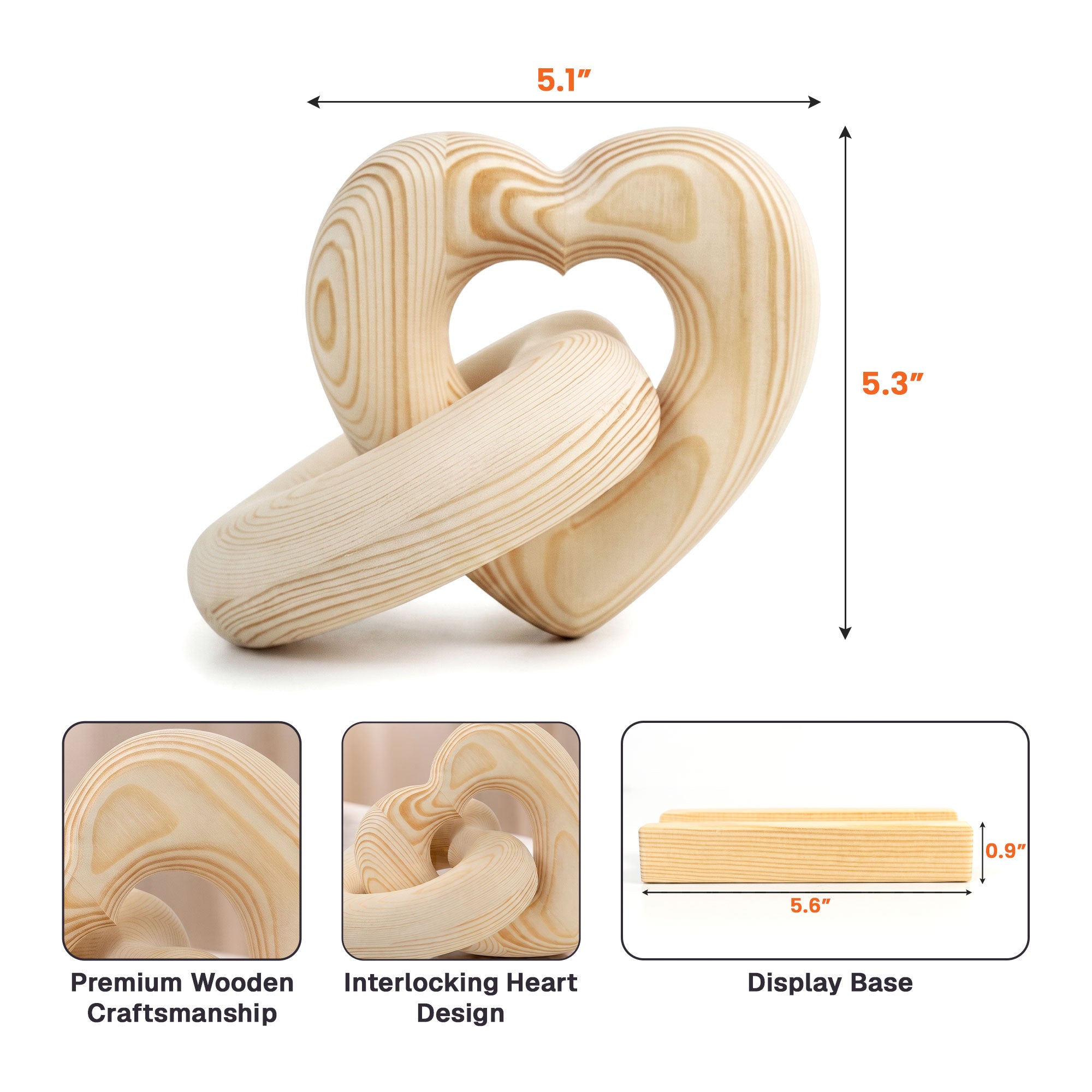 Forever & Always, Anniversary Gifts For Couples, Him, Her - Personalized Wooden Infinity Heart Sculpture