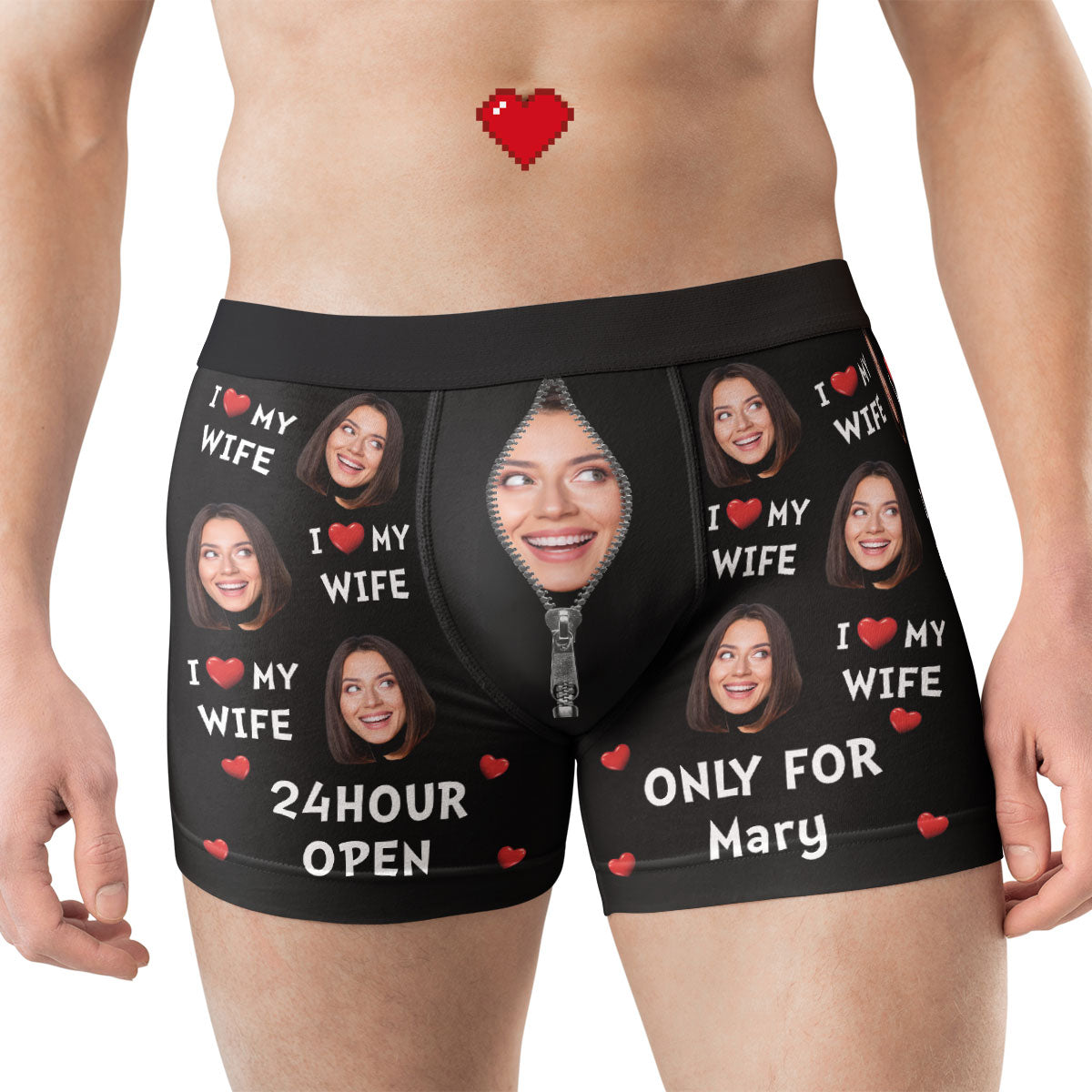 24hour Open Only For My Wife - Personalized Photo Men's Boxer Briefs