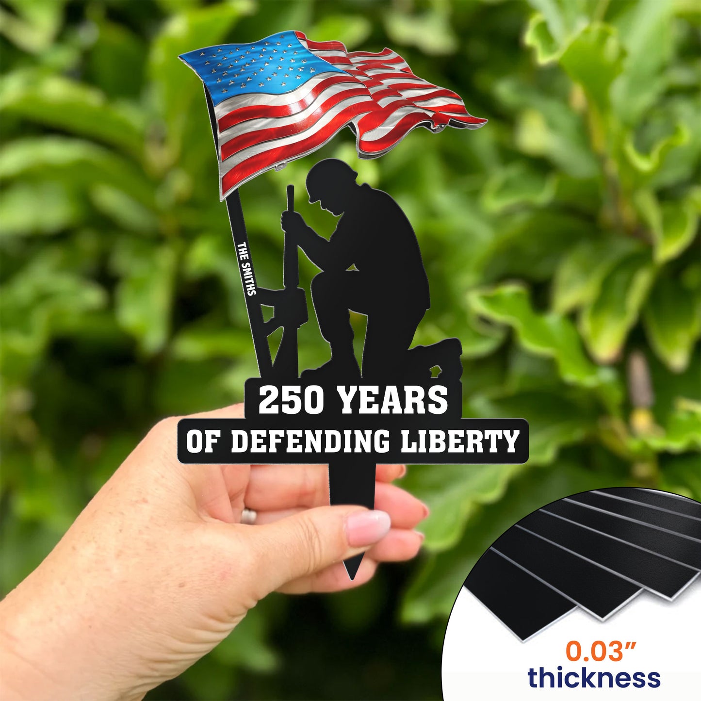 250 Years Of Defending Liberty - Personalized Metal Garden Stake