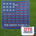 250 Years Of Freedom Patriotic Repeating Name - Personalized Picnic Blanket