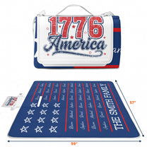 250 Years Of Freedom Patriotic Repeating Name - Personalized Picnic Blanket