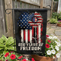 250 Years Of Freedom Patriotic Sunflower - Personalized Flag