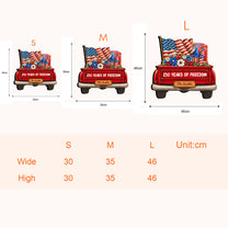 250 Years Of Freedom - Red Truck - Personalized Wood Sign