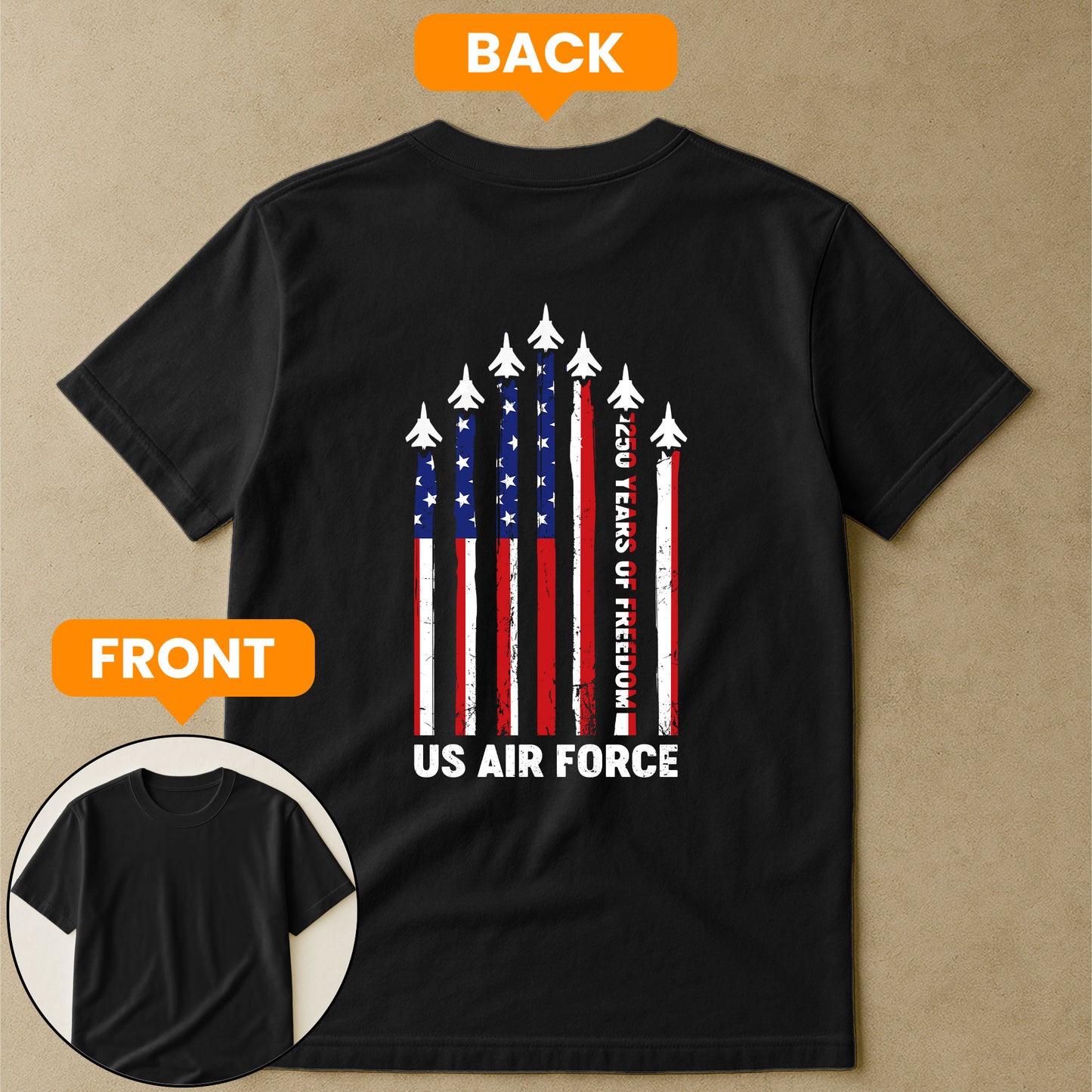 250 Years US Air Force - Back Printed Shirt