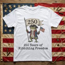 250 Years Of Ribbiting Freedom Patriot Frog - Shirt