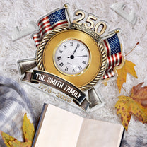 250th Anniversary Patriotic Gift - Personalized Acrylic Desk Clock