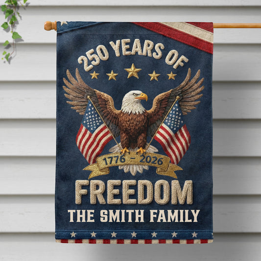 250th Anniversary USA Patriotic Faux Pattern - Personalized Flag