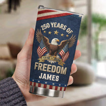 250Th Anniversary USA Patriotic Faux Pattern - Personalized Tumbler Cup