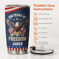 250Th Anniversary USA Patriotic Faux Pattern - Personalized Tumbler Cup