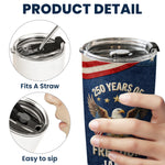 250Th Anniversary USA Patriotic Faux Pattern - Personalized Tumbler Cup