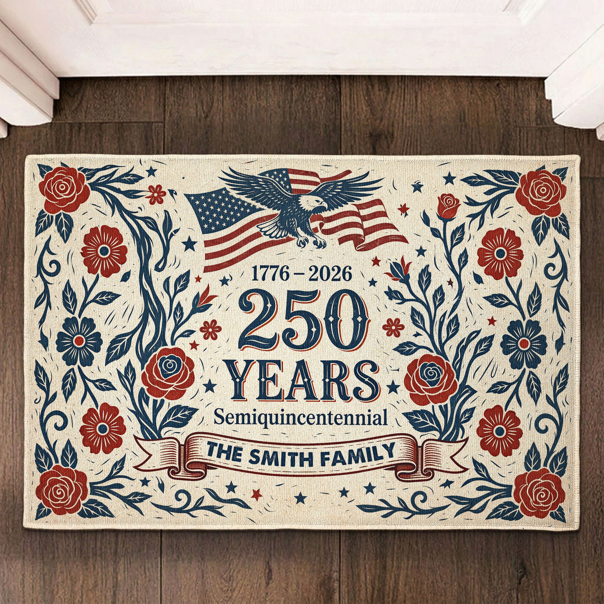 250Th_Anniversary_Eagle_Semiquincentennial_Patriotic_Decor_Personalized_Doormat_1