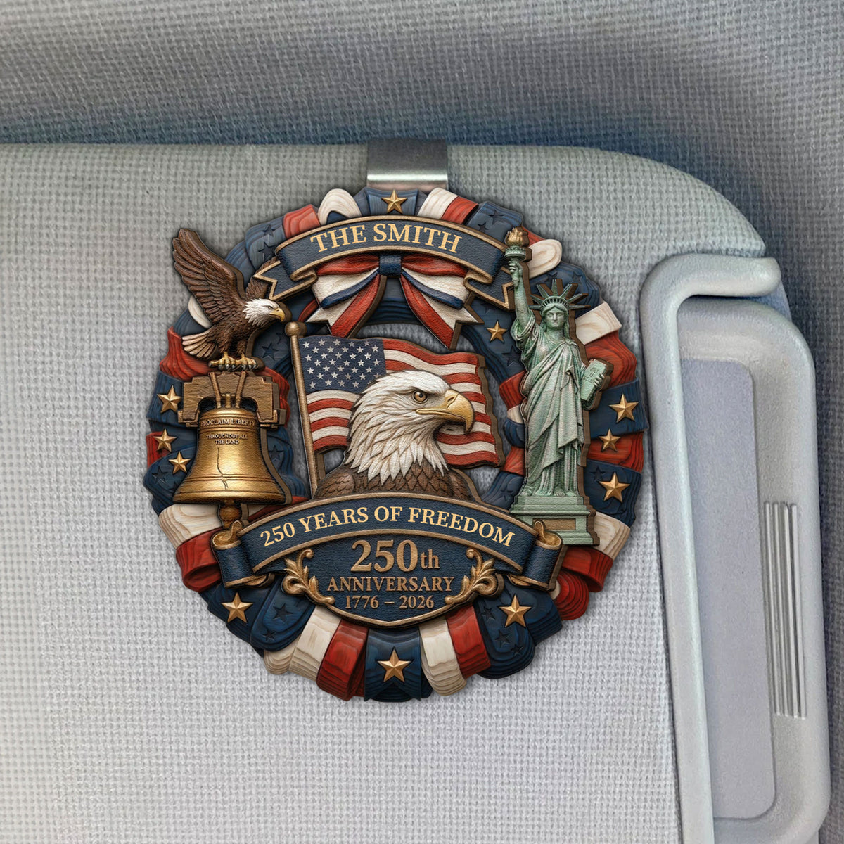 250Th-Anniversary-Gift-For-Mom,-Dad,-Family,-Friend-Personalized-Car-Visor-Clip-1